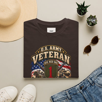 U.S. Army Veteran T-Shirt — "Big Red One" 1st Infantry Division Military Tribute
