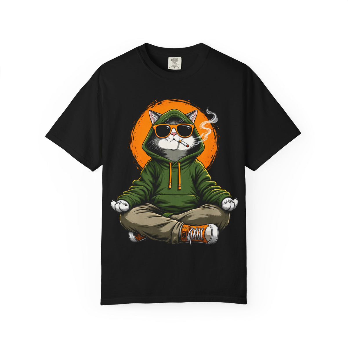 Meditating Cat in Sunglasses T-Shirt