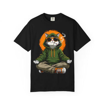Meditating Cat in Sunglasses T-Shirt