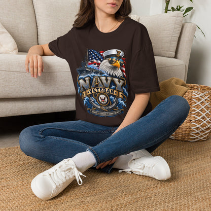 Navy Veteran Eagle T‑Shirt — Patriotic US Navy Flag Design