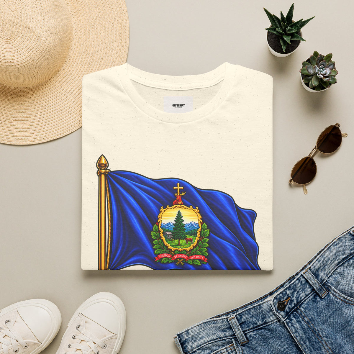 Vermont State Flag T‑Shirt — 'Freedom and Unity' Emblem Tee