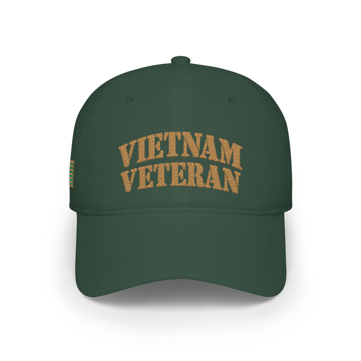 Vietnam Veteran Baseball Cap — Embroidered Gold Text Low Profile Hat for Veterans & Memorial Events