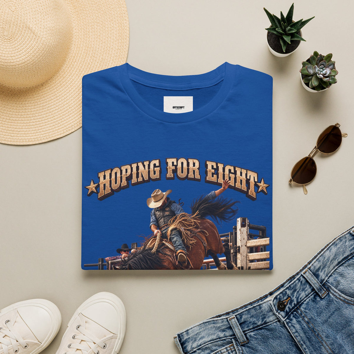 Hoping for Eight Rodeo T-Shirt — Bull Riding Western Tee