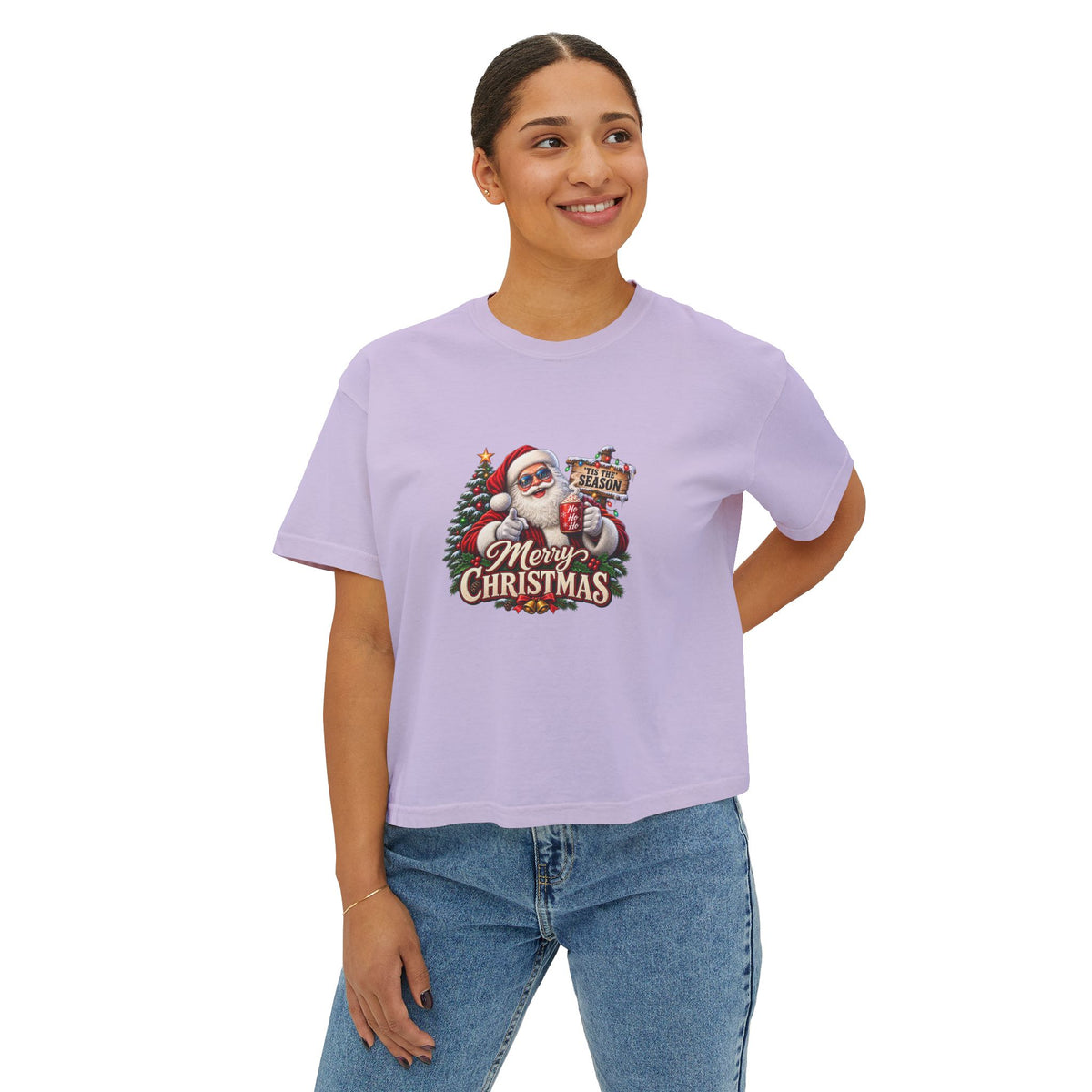 Merry Christmas Santa Women's Boxy Tee