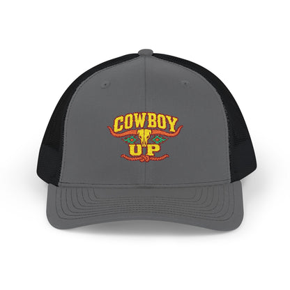 Cowboy Up Trucker Cap - Western Snapback Hat