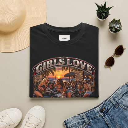 Girls Love Bike Week T-Shirt — Biker Bar Sunset Graphic Tee