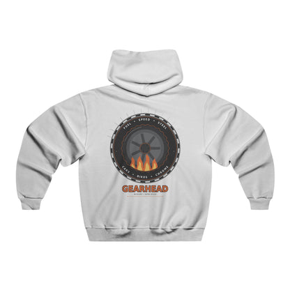 Mechanic Gearhead Hoodie — Vintage Wrench & Tire Flame Auto Repair Sweatshirt