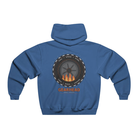 Mechanic Gearhead Hoodie — Vintage Wrench & Tire Flame Auto Repair Sweatshirt