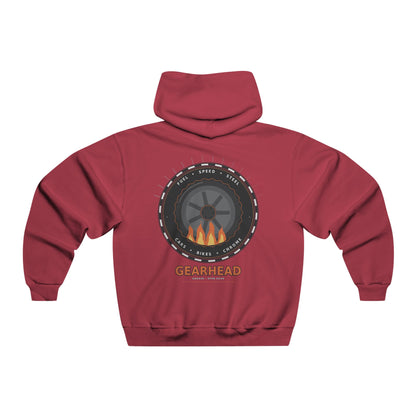 Mechanic Gearhead Hoodie — Vintage Wrench & Tire Flame Auto Repair Sweatshirt