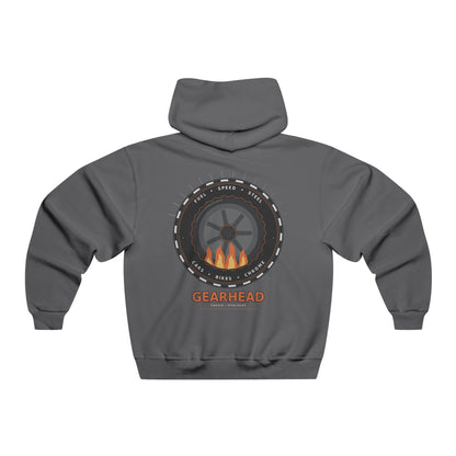 Mechanic Gearhead Hoodie — Vintage Wrench & Tire Flame Auto Repair Sweatshirt