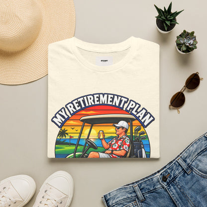 Retirement Golf T-Shirt — “My Retirement Plan Is On Par” Vintage Golf Cart Design
