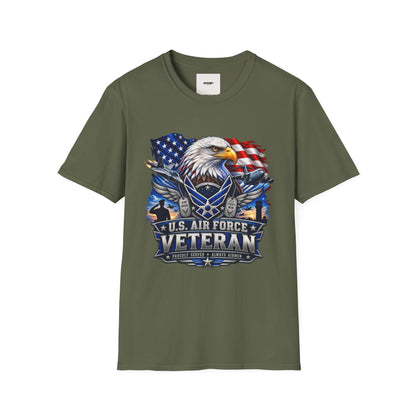 Air Force Veteran Eagle T‑Shirt — U.S. Flag Military Tribute