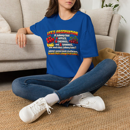 Life’s Observation Fruit Puzzle T-Shirt — Funny Johnny Math Joke Tee
