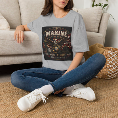 Marine Veteran T‑Shirt — Patriotic Eagle & American Flag Military Tribute