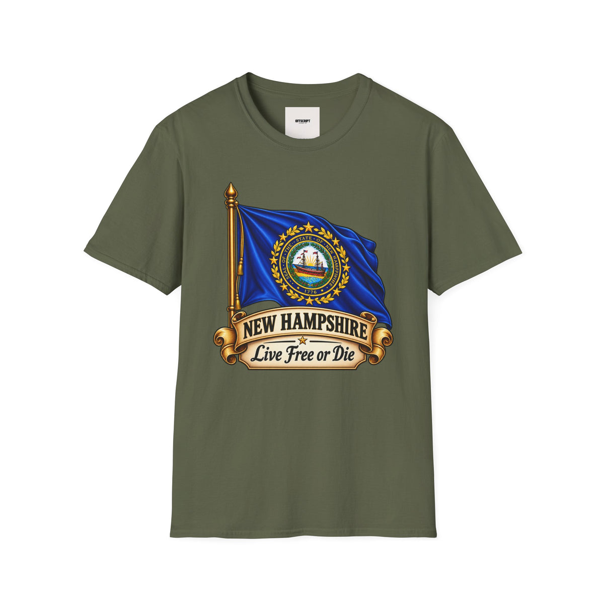 New Hampshire Flag T-Shirt — "Live Free or Die" State Pride Tee