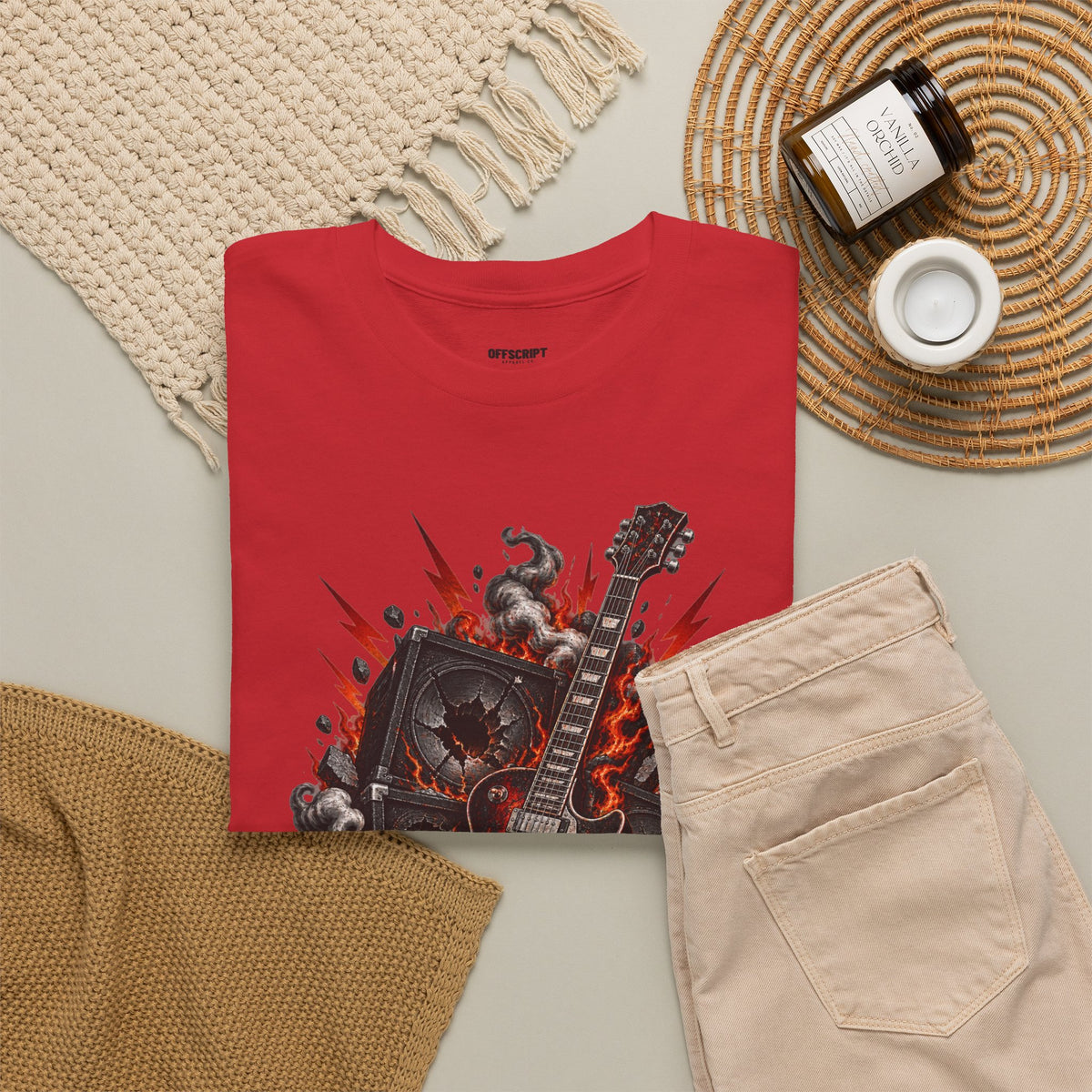 Electric Skull Guitar T‑Shirt — Rock & Metal Graphic Tee for Musicians and Fans