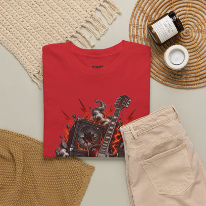 Electric Skull Guitar T‑Shirt — Rock & Metal Graphic Tee for Musicians and Fans