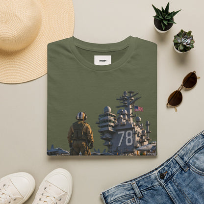 Aircraft Carrier Deck T‑Shirt – Navy Sailor & Carrier 78 Graphic