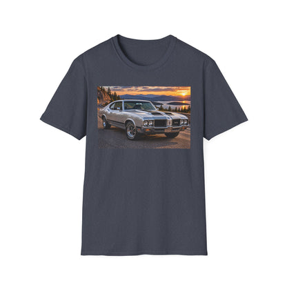 Classic Muscle Car T-Shirt – Vintage Oldsmobile Sunset Graphic Tee