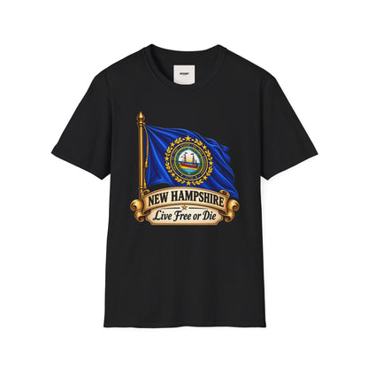 New Hampshire Flag T-Shirt — "Live Free or Die" State Pride Tee