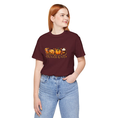 Thankful Harvest Tee — Thanksgiving Pumpkin & Pie Fall Shirt