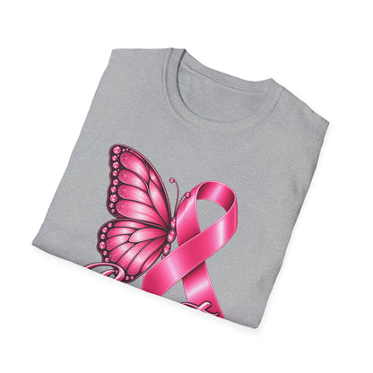 Pink Ribbon Butterfly Breast Cancer Awareness T-Shirt | Support Ribbon Tee