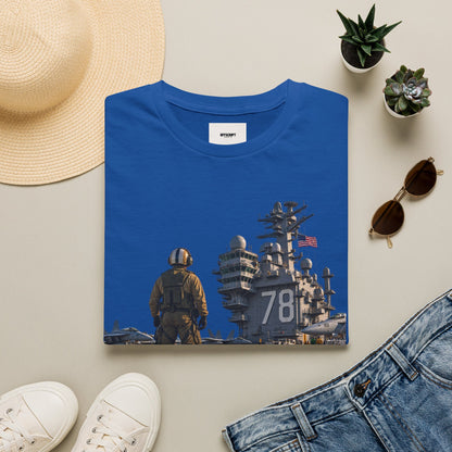 Aircraft Carrier Deck T‑Shirt – Navy Sailor & Carrier 78 Graphic