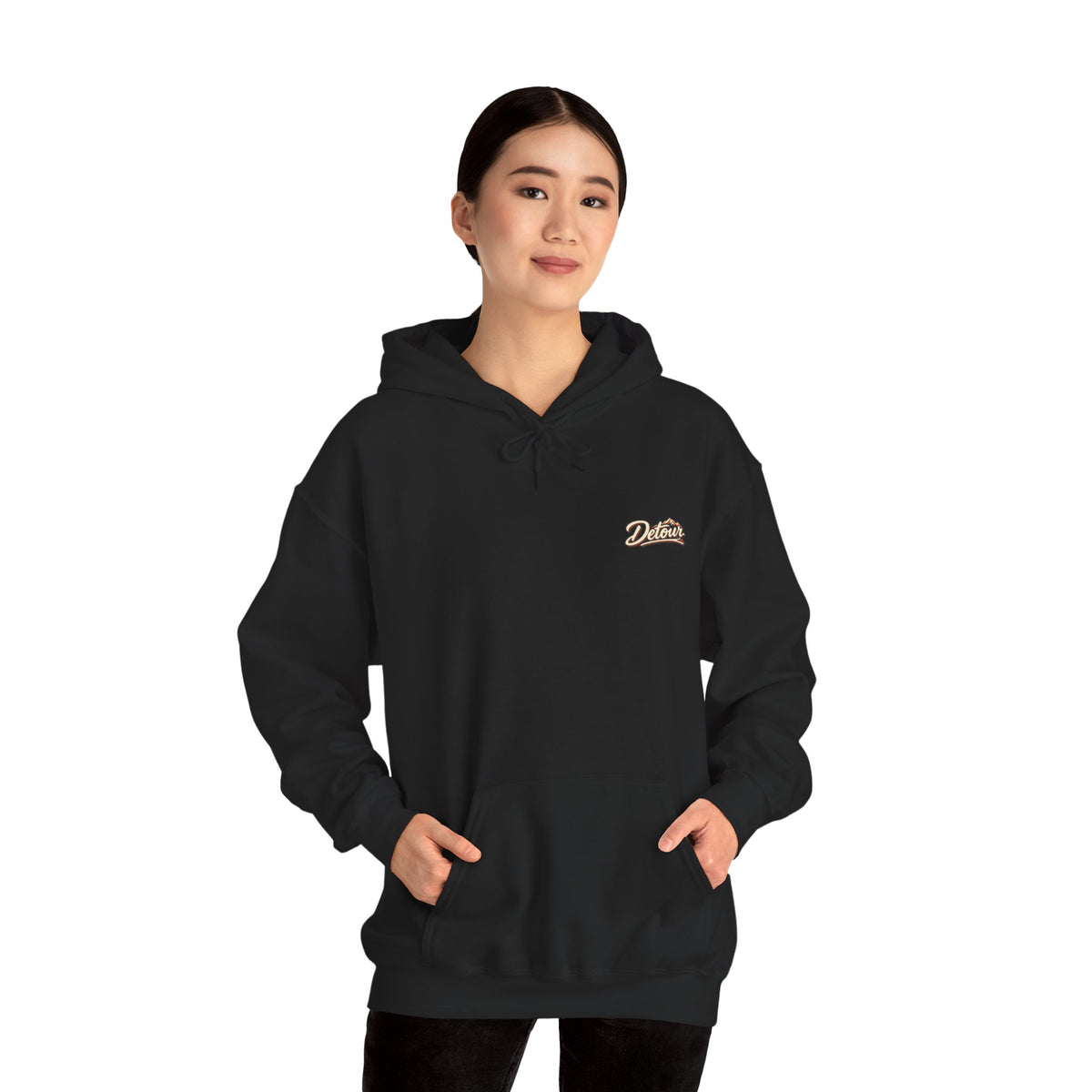 Detour Vintage Hot Rod Hoodie — "Take The Long Way" Classic Car Sweatshirt