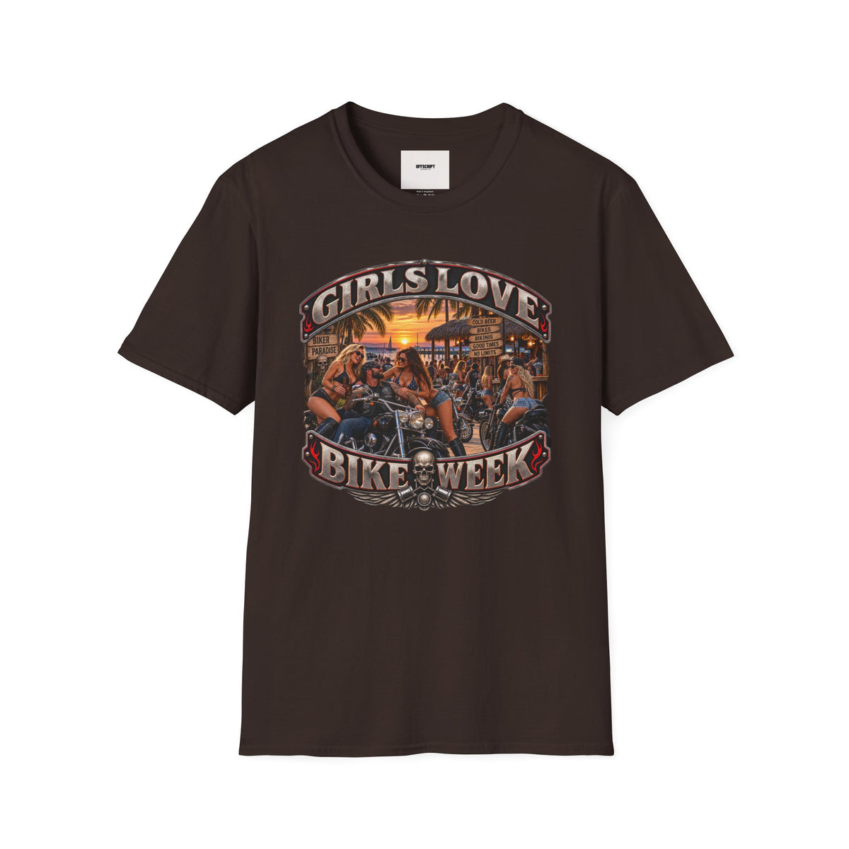 Girls Love Bike Week T-Shirt — Biker Bar Sunset Graphic Tee