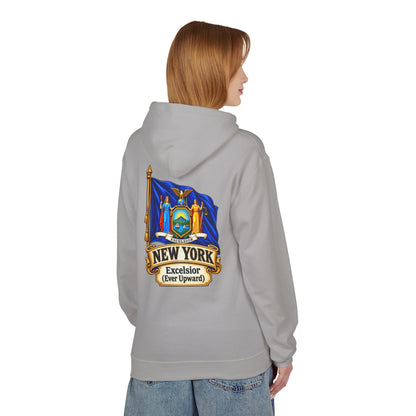 New York State Flag Hoodie – "Excelsior (Ever Upward)" Graphic Pullover