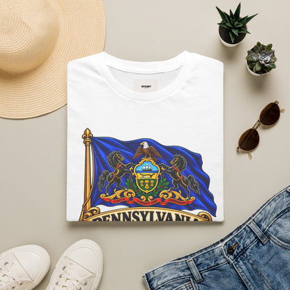 Pennsylvania Flag T‑Shirt — Vintage State Crest Tee