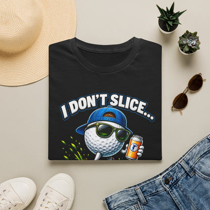 Golf T-Shirt — "I Don't Slice... I Create Scenic Detours" Funny Golfer Tee