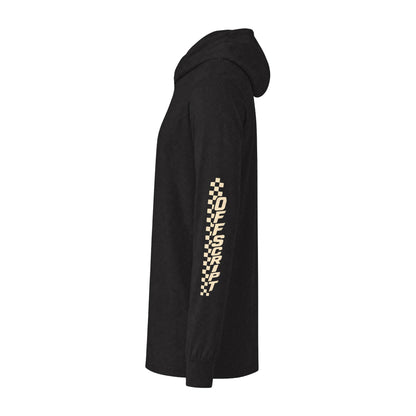 Long Sleeve Hoodie — 'Off Script' Desert Sunset Road Graphic