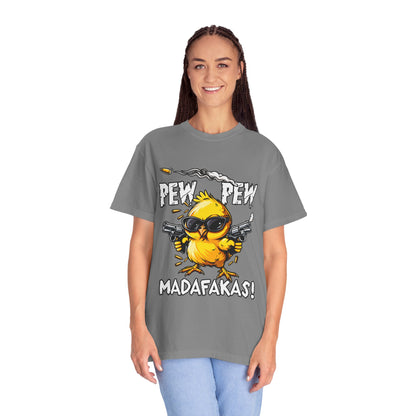 Pew Pew Madafakas Funny Duck Graphic T-Shirt