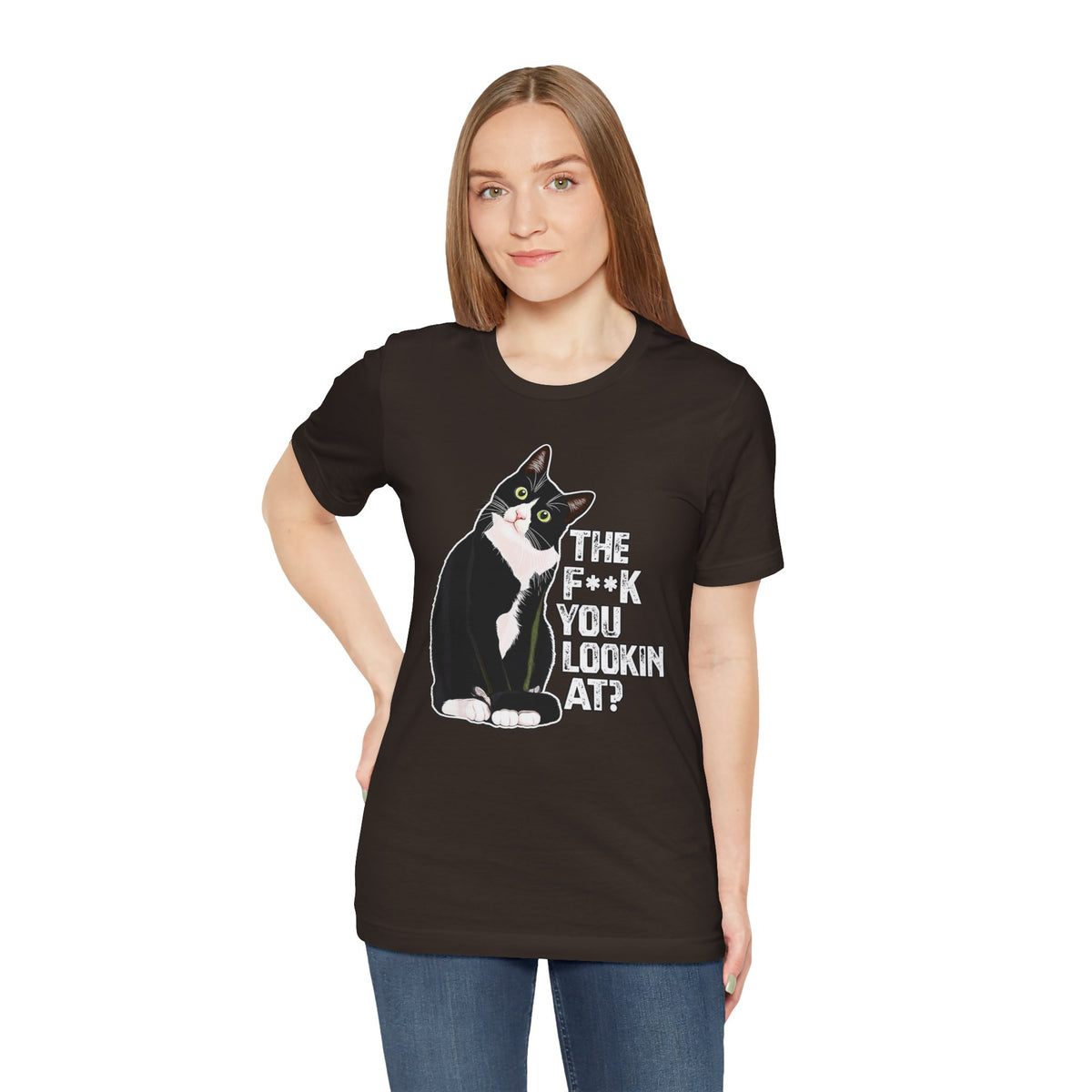 Tuxedo Cat Tee — "The F*ck You Lookin' At?" Graphic Shirt