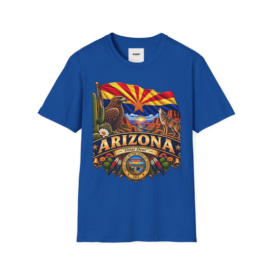 Arizona State T-Shirt — Desert Eagle & Coyote Flag Design