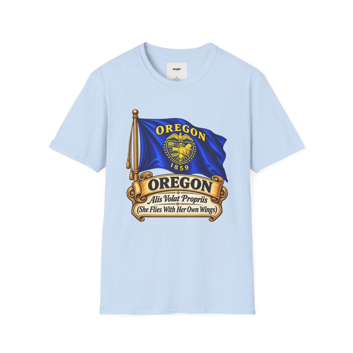 Oregon State Flag T-Shirt — 'Allis Volat Propria' Vintage Banner Tee
