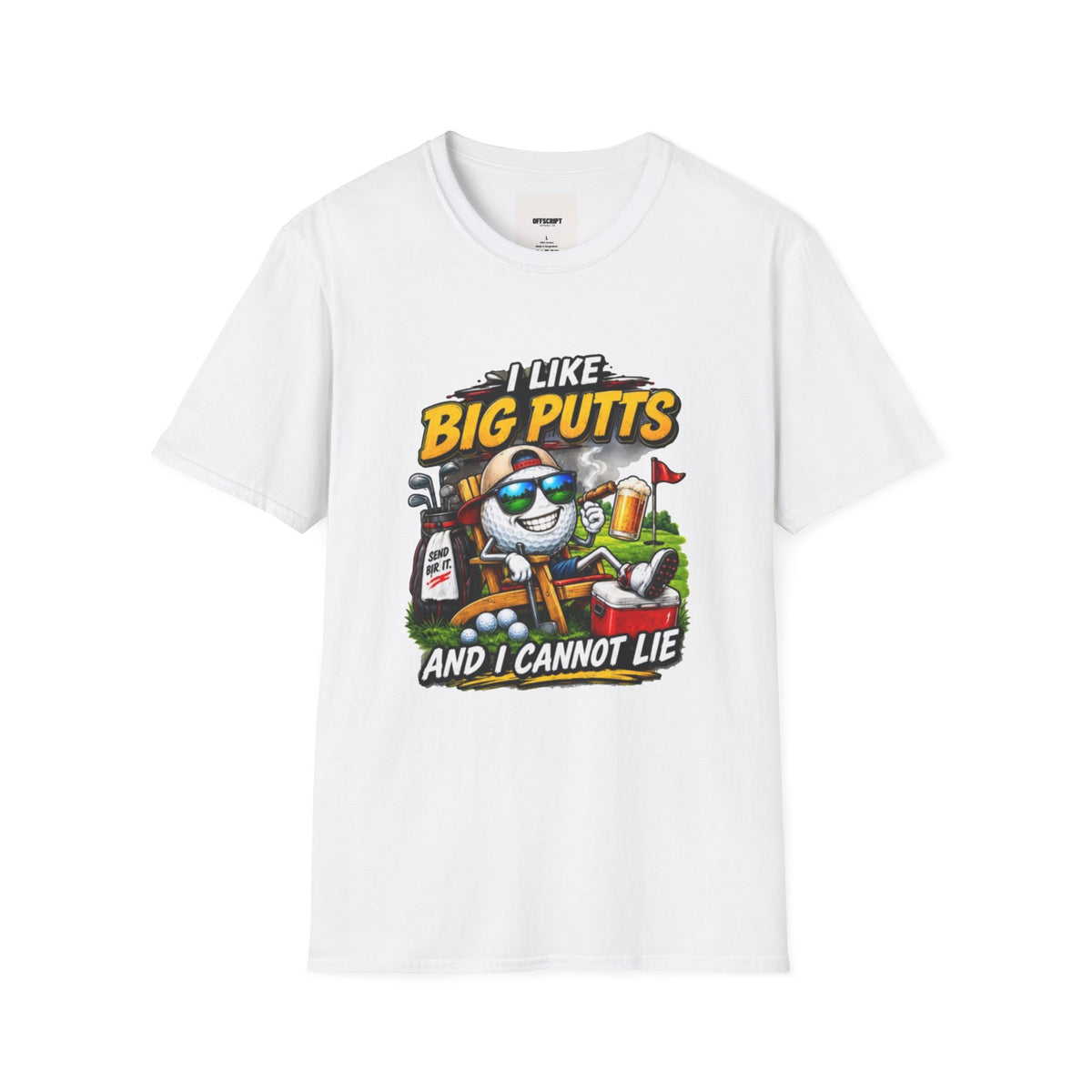 I Like Big Putts Golf T-Shirt — Funny Golf Cartoon 'And I Cannot Lie' Shirt