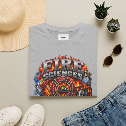 Fire Sciences T-Shirt — Firefighter Department Badge Graphic Tee