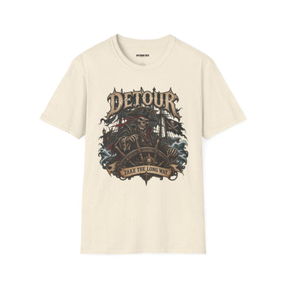 Detour Skull T-Shirt — "Take the Long Way" Vintage Biker Graphic Tee