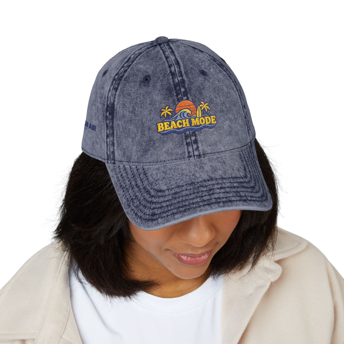Vintage Embroidered Beach House Cap — Washed Red Dad Hat