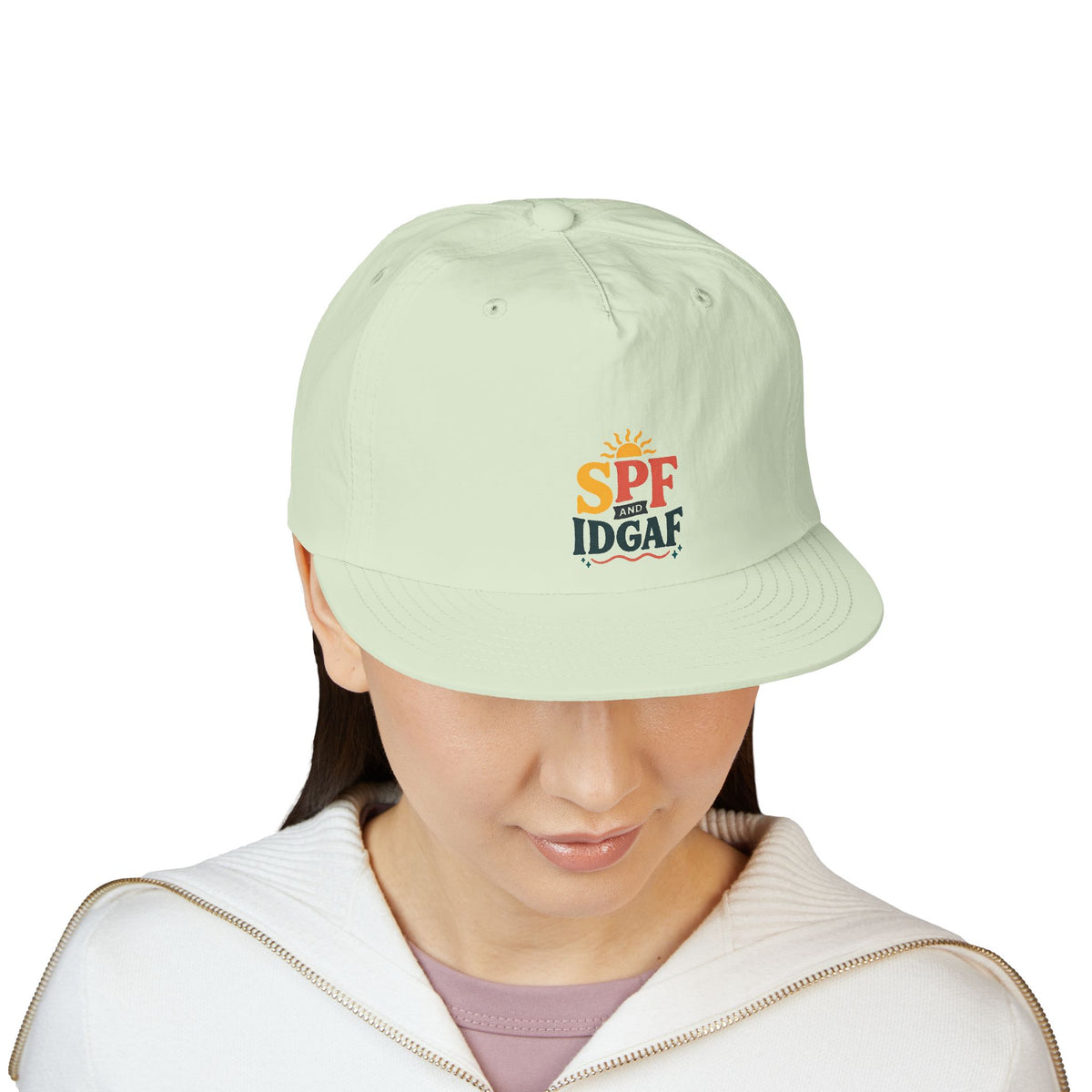 SPF IDGAF Surf Cap | Retro Sun Typography Hat
