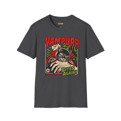Vampurr Bites Again Cat Horror Graphic T-Shirt