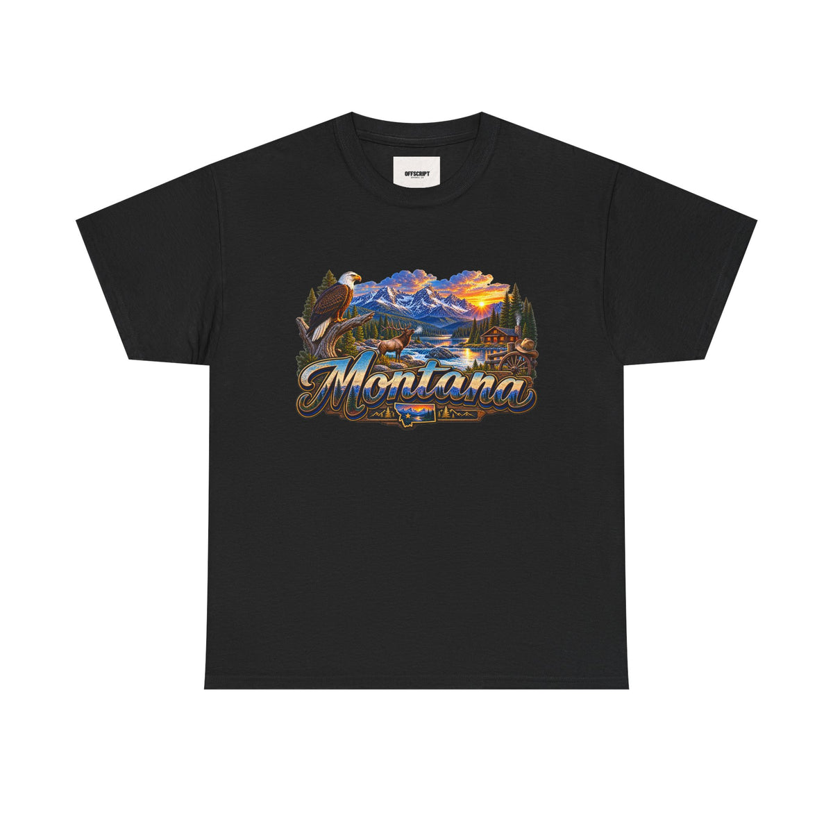 Montana Scenic T-Shirt – Vintage Mountain Lake Graphic Tee
