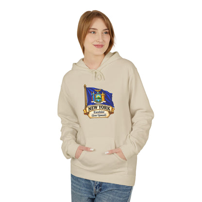 New York State Flag Hoodie – "Excelsior (Ever Upward)" Graphic Pullover