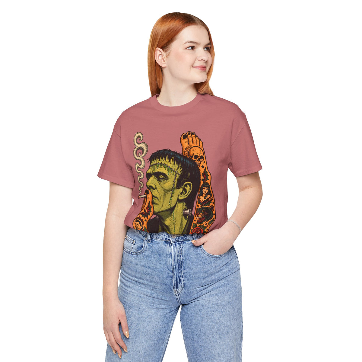 Vintage Frankenstein Smoking Monster T-Shirt