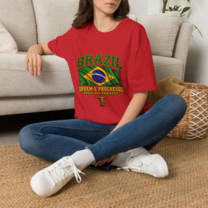 Brazil Flag T-Shirt — BRAZIL with Ordem e Progresso Graphic