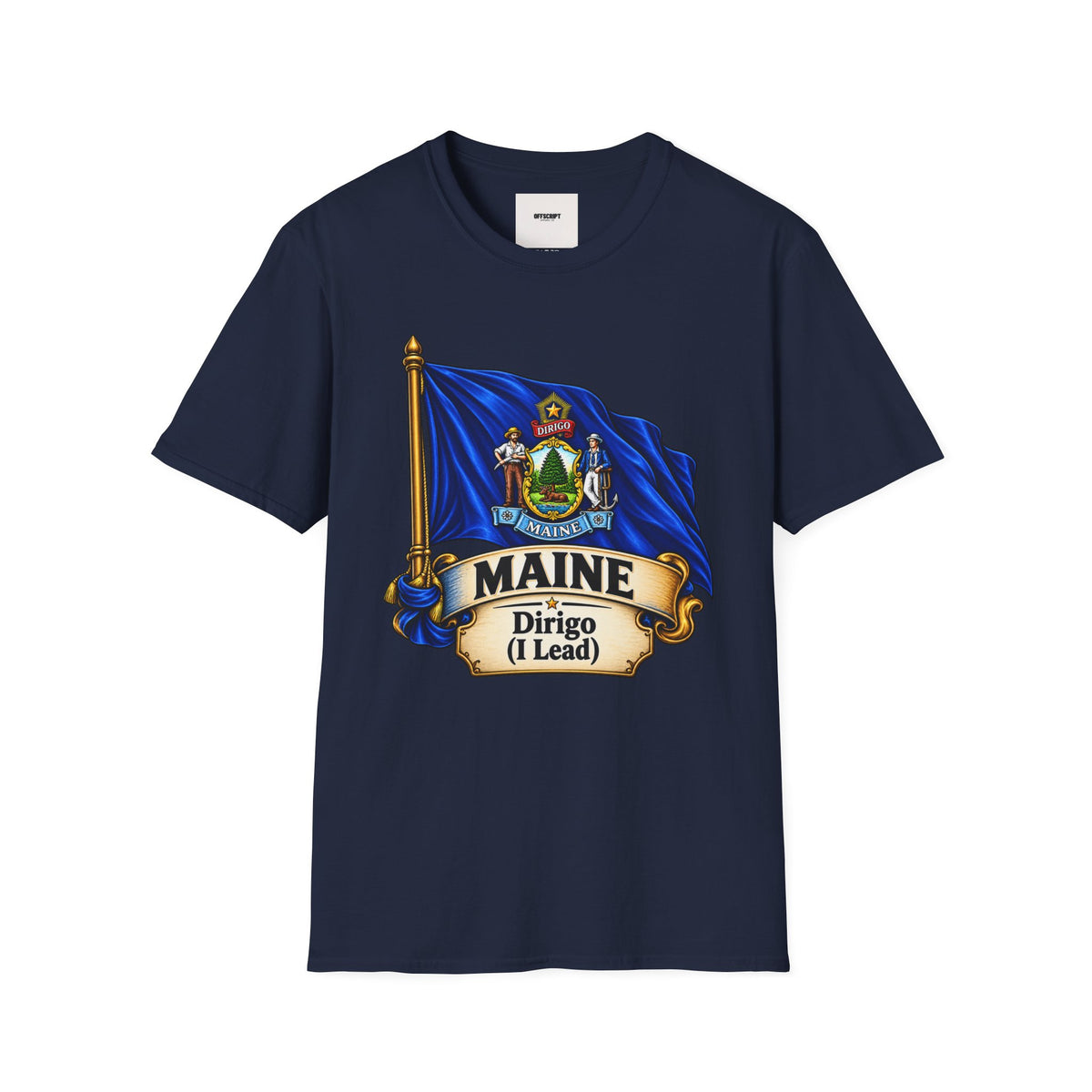 Maine State Flag T-Shirt — 'Dirigo (I Lead)' Vintage Flag Tee