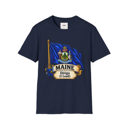 Maine State Flag T-Shirt — 'Dirigo (I Lead)' Vintage Flag Tee