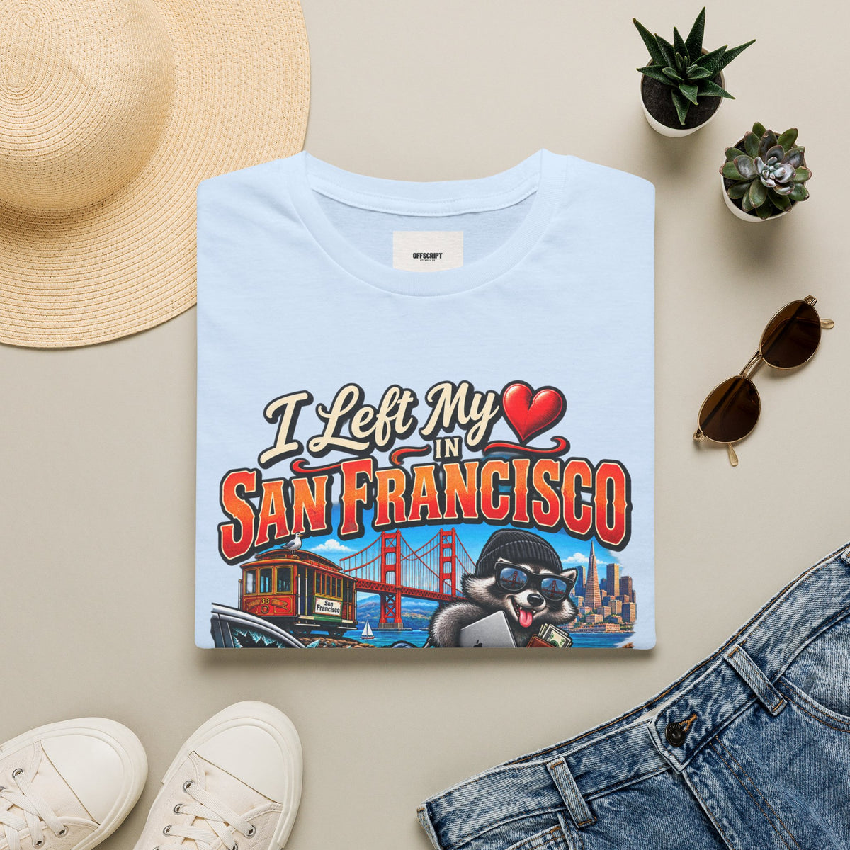 “I Left My Heart in San Francisco” T-Shirt — Vintage Golden Gate Cityscape Tee